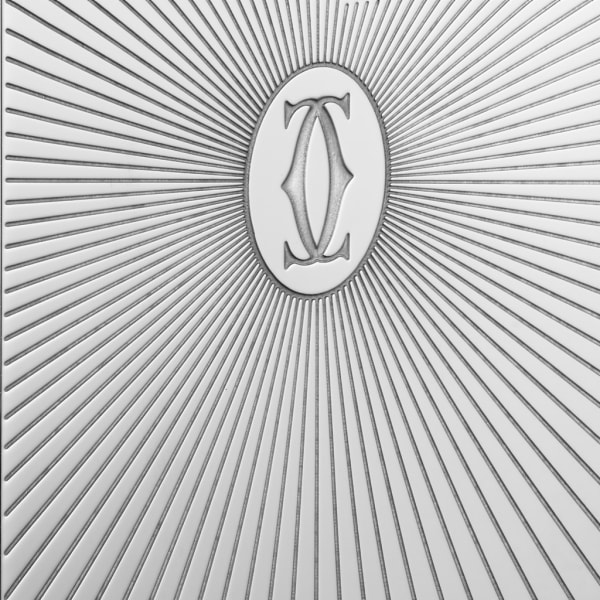 Encendedor cuadrado logo Doble C de Cartier motivo Soleil acabado paladio Metal, acabado paladio